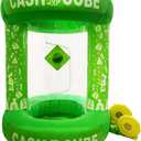 Inflatable Cash Cube Booth with 2pcs Blower Inflatable Cube Cash Grab Machine Inflatable Three-Dimensional Money Grab Booth Machine Fast Inflatable Cash Grab Game Activity (Green)