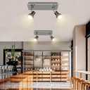 Depuley Ceiling Track Light Fixture: 2-Light Square Led Track Lighting Kit - Flush Mount Ceiling Spotlights Flexibly Adjustable Accent Lamp for Kitchen Living Room Bedroom Hallway GU10 Bulbs Included