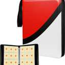9 Pocket Trading Card Binder for Pokemon MTG Yu-Gi-Oh TCG, Fits 900 Cards With 50 Removable Double-Sided Pages, Portable Collection Card Album for Gift, Red White Black Tri-Color (Extra Large)