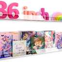 36 Inch 50% Thicker Clear Acrylic Book Shelves, Invisible Kids Wall Bookshelves for Baby Storage Book Rack, Toy Organizer, Book Display, Playroom, Bedroom, Toddler Room, Nursery 2 Packs