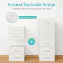 BOLUO Stackable Storage Drawers Closet Organizers and Storage Fabric White 2 Drawer Dresser for Bedroom Modern