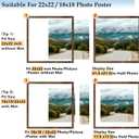 Wood 22x22 Picture Frame with 18x18 Mat Deep Brown, Display 18x18 with Mat or 22x22 without Mat, Wood 22 by 22 Photo Frame, 22 x 22 Frame for Wall Hanging Display, Deep Brown
