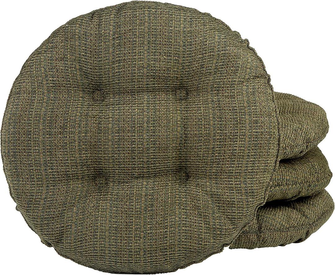 Klear Vu Omega Gripper Non-Slip Tufted Round Barstool Cushion for Dining Rooms, Cafes, Bars and Restaurants, 14” Green, 4 Pack