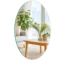 20x28 Glass Oval Bathroom Mirror for Over Sink, Frameless Small Oval Wall Mirror for Bathroom, Vanity, Bedroom, Living Room, Entryway, Home Wall Decor, 2-Sided Adhesive Tapes Include