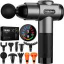 TOLOCO Massage Gun, Deep Tissue Back Massage for Athletes for Pain Relief, Percussion Massager with 10 Massages Heads & Silent Brushless Motor, Mothers Day Gifts, Grey