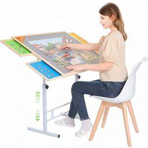 1500 Pieces Puzzle Table with Drawers, with Legs and Cover Adjustable Height & Tilting Jigsaw Puzzle Board Table Folding Puzzle Tables for Adults Birthday Christmas Day Gift