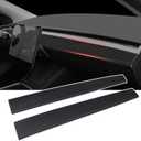 Dashboard Cover Wrap Compatible with Tesla Model 3/ Model Y 2021-2023, ABS Center Console Dashboard Panel Trim Cover Wrap Cap (Matte Black)