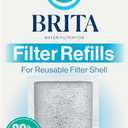 Brita Refillable Water Filter Refill Packs for Pitchers and Dispensers, BPA-Free, 80% Less Plastic*, Each Lasts Two Months, For Use with Refillable Shell (Sold Separately), 3 Filters