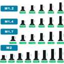 1440 Pcs Black Laptop Notebook Computer Screws M1.2 M1.4 M1.7 M2 Flat Head Phillips Machine Screws Countersunk ssd Screws Accessories Mini Machine Computer Screws Assortments Kits