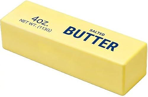 2 PCS Butter Squishy, Slow Rising Squishy Butter Stick, Realistic Butter Shaped Squeeze Toy Slow Rising Squishies for Stress Relief Fidget Toys (2 × Yellow)