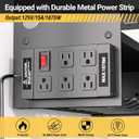 YYR Power Tool Organizer Wall Mount with Charging Station, Cordless Tools Hanger and Battery Storage Rack for Garage Organization, Heavy Duty Drill Holder Shelf Build in Metal Power Strip - Black, 8.1"D x 16.8"W x 16"H