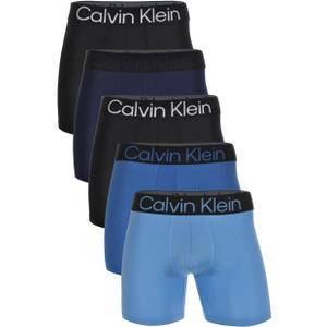 Calvin Klein Microfiber 5-Pack Boxer Briefs (Medium, Black/Silver)
