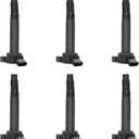 ITOM Ignition Coil Pack UF487 Compatible with Lexus GX460 ES300H, for Toyota 2010-2012 Sequoia Tundra Camry Avalon 2013-2015 2.5L 2009-2015 Highlander 2.7L L4 Coil Packs, Replace 90919-02255 Set Of 6