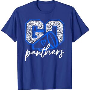 Go Cheer Panthers School Sports Name Spirit Back to School T-Shirt  Large