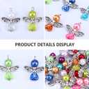 3 x 20pcs Angel Wing Charm Colorful Angel Pendant Pearl Beads Jewelry Making DIY Crafting Accessories for Necklace Bracelet Earring(Mixed)
