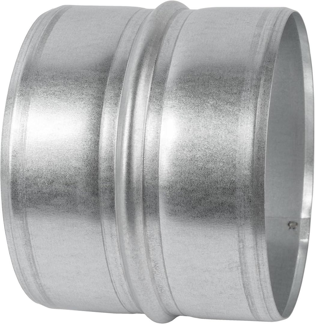 Vent Systems 5'' Inch Galvanized Steel Duct Connector - Round Ventilation Duct Extension - Metal Vent Coupler - Metal Hose Coupling - Galvanised Pipe Connector