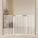 Extra Wide Baby Gate Fits 30-63 Inch Wide Opening, Toddler Pet Gate for Stairs Doorways Hallways Indoor, Walk Thru Large Long Dog Gates Pressure Mounted Black
