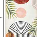 RoomTalks Mid Century Modern Washable Rug, Boho Cute Aesthetic 8x10 Area Rugs Large Carpet for Bedroom Dining Living Room Entryway Office, Contemporary Abstract Leaves Thin Pile Accent Indoor Rug