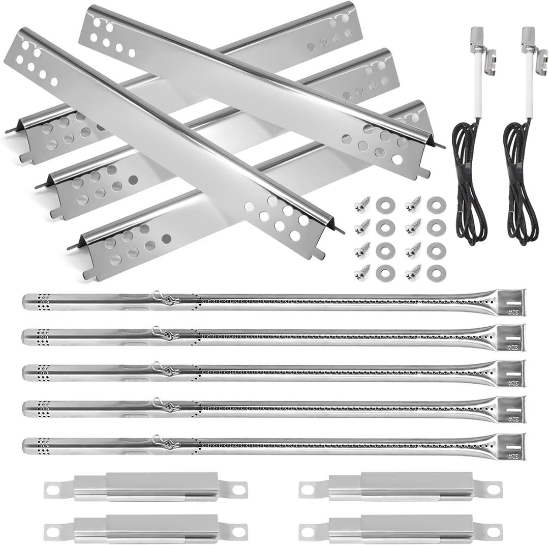 Grill Replacement Parts for Charbroil Performance 5 Burner 463347519 463275517 463347518 463243519 463373019 463243518 463373319 G470-5200-W1 Burner,G470-0004-W1 Heat Plates for Char-Broil Grill Parts