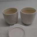 6 Inch Ceramic Plant Pots, Indoor Plant Pots with Drainage Hole & Saucer, Flower Pots, Unique Crackle Glaze Design, White Glaze - Set of 2