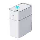 JOYBOS Trash Can with Lid Automatic Garbage Can, 3.8 Gallon Slim Small White Plastic Smart Trash Bin, Narrow Motion Sensor for Bedroom, Bathroom, Toilet Office