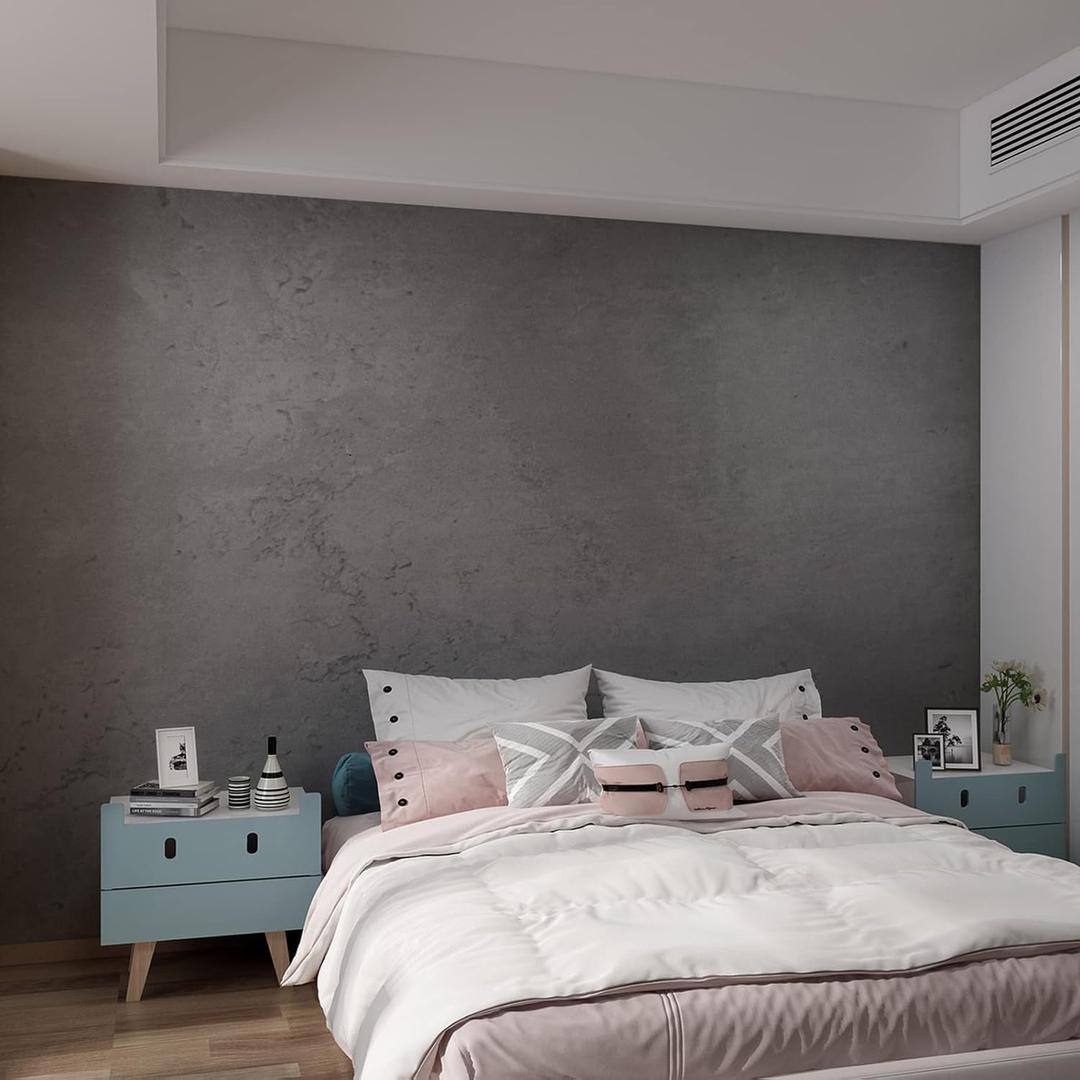 3yecao 48"591" Large Size Extra Wide Thick Darker Grey Black Concrete Wallpaper Peel and Stick Dark Gray Concrete Cement Contact Paper Vinyl Textured Adhesive Sticker for Bedroom Bathroom Gym Walls
