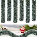 Watayo 6 Pcs Christmas Village Hedges, 14" Extra Length Flexible Sisal Hedge, Winter Micro Landscape Xmas Village Decor Accessories for DIY Snow Scenes, Craft Display, Table Decoration