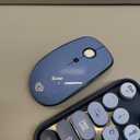 FOPETT Wireless Keyboard and Mouse Combo  2.4G FullSized Cute Colorful Mouse and Keyboard with 104 Round Keys Retro Typewriter Keyboard for Laptop/Windows/PC  Blue Gradient