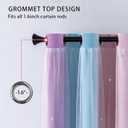 XiDi Blackout Curtains for Girls Bedroom Decor 63 inches Long Window Curtains Colorful Rainbow Design 2 Panel Sets, Kids Room Unicorn Princess Theme Home Decor Ombre Drapes Pink/Purple W34 X L63
