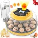 18 Egg Incubator with Automatic Egg Turning and Humidity Control, 360 View Chicken Incubator for Hatching Eggs with Temperature Display, Auto Record, Egg Candler, Extra 2 Water Bottles & 2 Egg Trays