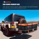 MeeFar Hitch Mount Cargo Carrier Bag Soft Shell 100% Waterproof 16 Cubic Feet (58" 24" 19") Include 8 Reinforced Straps for Truck Pickup All Vehicle with Steel Cargo Basket
