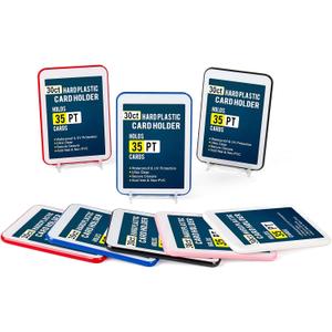 GEAoffice 30ct Colorful Card Protector Sleeved Card Holders for Trading Cards, 35pt UV Protection Baseball Card Holder for Game, Sports, Standard Cards