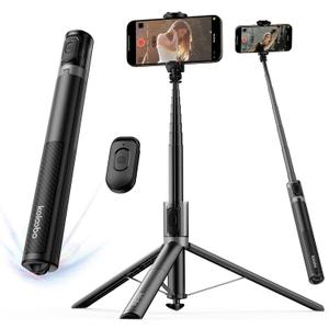 67'' Automatic Phone Tripod, Auto-Open Selfie Stick for iPhone with Remote, 360 Rotatable Extendable Phone Stand for Video Recording Vlog, Stable Travel Tripod Compatible with iPhone Android