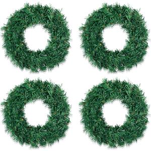 4 Pcs Artificial Christmas Wreaths Winter Wreaths Christmas Decor for Front Door Farmhouse Indoor Outdoor Holiday Home Decor