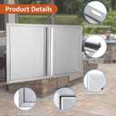BI-DTOOL Outdoor Kitchen Double Doors 35" W X 24" H BBQ Access Door Thickened 304 Brushed Stainless Steel Doors for Indoor/Outdoor Kitchen Outdoor Cabinet Barbeque Grill or BBQ Island