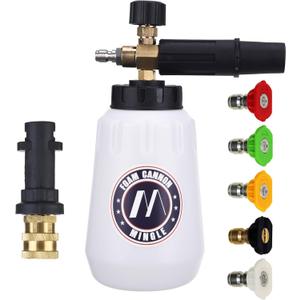 M MINGLE Foam Cannon, Compatible with Karcher K2, K3, K4, K5, K6, K7 Pressure Washer, with 5 Nozzle Tips, 1/4 Inch Quick Connector