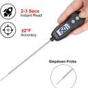 BRAPILOT Digital Meat Thermometer Backlight,Waterproof Instant Read Food Thermometer for Cooking Grilling BBQ Baking Liquids Beef Turkey (Black)