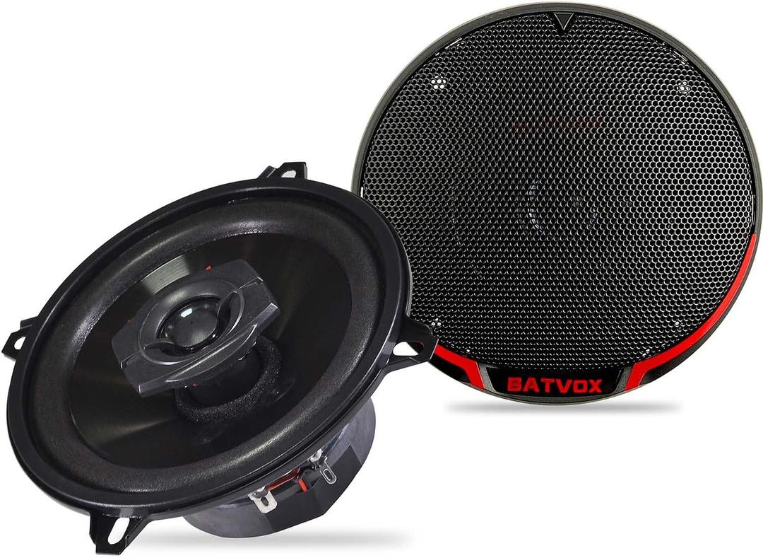 BATVOX CS501 200 Watts 5.25 Inch 2 Ways 4 Ohm Impedance and Piezo Tweeter for Premium Car Audio Coaxial Car Speakers, Car Stereo Sound System with Removable Grill (2 Speakers)