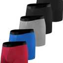 Incontinence Underwear for Men 150ML Absorbent Washable Reusable Heavy Flow Bladder Cotton Leak Proof Protective Boxer Briefs 5 Pack (Multicolor03, XXX-Large)