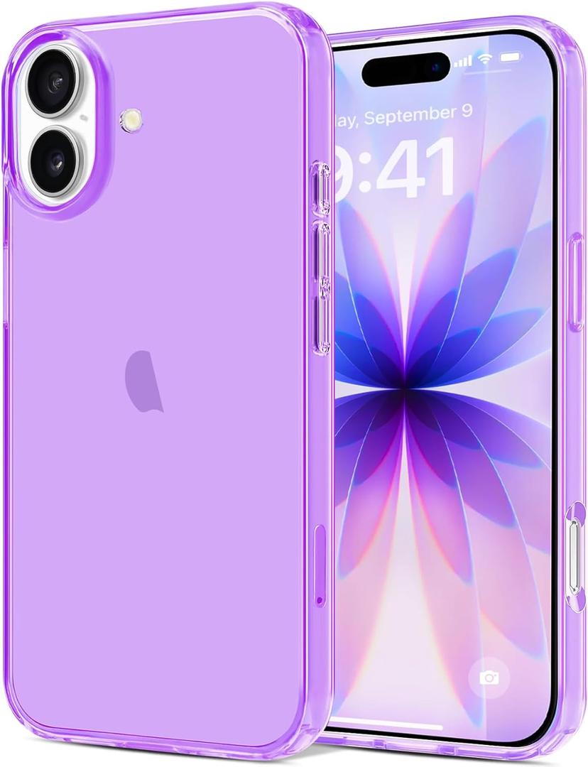 JJGoo Compatible with iPhone 17 Case Clear, Soft Transparent TPU Bumper Cover, Slim Thin Shockproof Phone Case for iPhone 17Purple