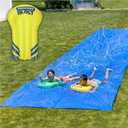 BACKYARD BLAST Giant Slip and Slide for Adults and Kids - Heavy Duty Large Slip n Slide Water Slide for Kids Backyard Outdoor Water Play Includes Inflatable Riders, 30 ft