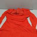 BORIFLORS Women's Ruched Bodycon Long Sleeve Maxi Dress Mesh Square Neck Cocktail Party Long Dresses (Medium, Red)