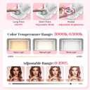 Yokilly 48W Half Moon Light: 34" Shadow-Free Half Moon Light for Desk Salon - Foldable LED Desk Lamp with Stepless Brightness 3000K-6500K for Manicurist Nail Tech (White, Large)