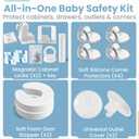 2 x SafeBorn Baby Safety Kit Baby Proof Cabinet Locks, Magnetic Cabinet Locks, Child Safety Outlet Covers, Table Corner Covers Baby Safety Drawer Locks Baby Proofing Gifts for New Mom