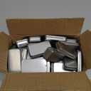 Metal Rectangular Empty Hinged Tins - Pack of 40 Silver Mini Portable Box Small Storage Kit & Home Organizer with lids craft containers 3-1/2''X2-1/2''X4/5''