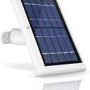 Wasserstein Solar Panel Compatible with Ring Spotlight Cam/Plus/Pro Battery, Stick Up Cam/Pro & Outdoor Cam Plus Battery - Continuous Power for Ring Surveillance Camera (1-Pack, White)