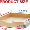Wood Pull Out Cabinet Organizer 14" W x 21" D, Heavy-Duty Sliding Drawers for Inside Cabinets Storage and Organization for Kitchen, Pantry, Bathroom (single tie)
