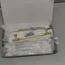 Amerdeco 10 Pack Brushed Brass Cabinet Pulls 6.3 Inch(160mm) Hole Center Cabinet Hardware Gold Kitchen Cabinet Handles for Bathroom Drawer Pulls Dresser Pulls ZH0014