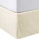 Amazon Basics Lightweight Pleated Bed Skirt, Queen, Beige, Wrinkle Resistant, Fade Resistant, Machine Washable