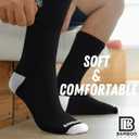 Premium Bamboo Rayon Crew Work Socks- Moisture Wicking, Odor Eliminating Crew Socks for Men